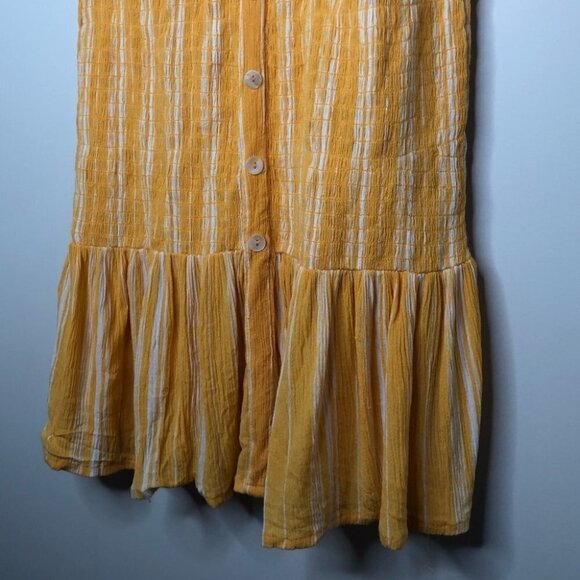Patrons of Peace Smocked Yellow  Striped Smocked Sundress Size Medium - Picture 4 of 6